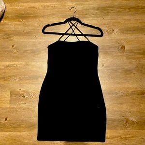 Tobi bodycon black mini dress
